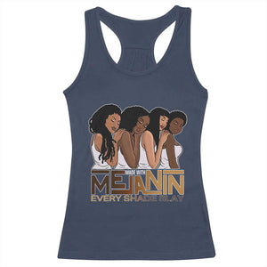 Made With Melanin Every Shade Slays Racerback Tank Top Proud African American TS11 Navy Print Your Wear
