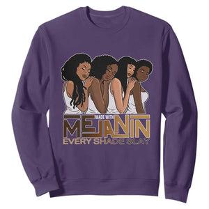 Made With Melanin Every Shade Slays Sweatshirt Proud African American TS11 Purple Print Your Wear