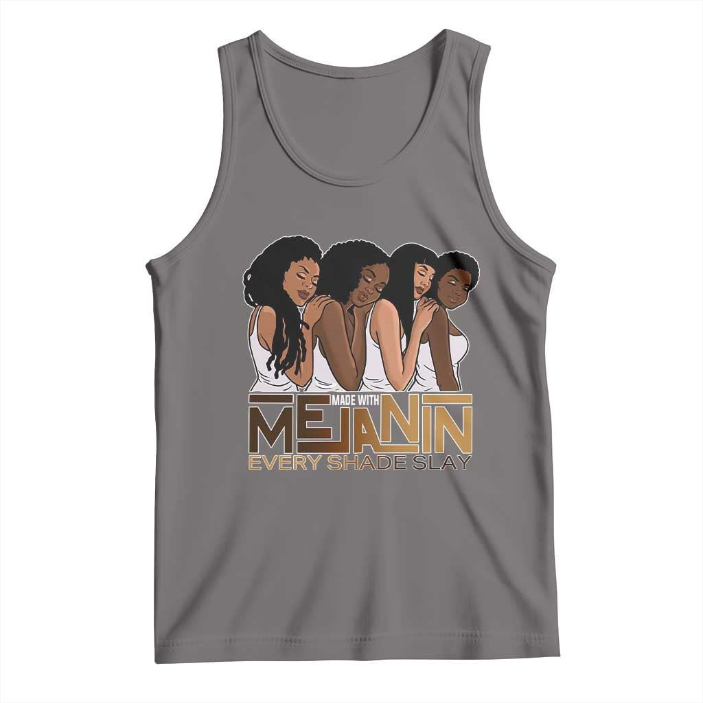 Made With Melanin Every Shade Slays Tank Top Proud African American TS11 Deep Heather Print Your Wear