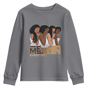Made With Melanin Every Shade Slays Youth Sweatshirt Proud African American TS11 Charcoal Print Your Wear