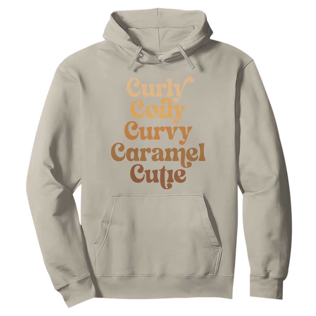 Afro Black Hair Melanin Hoodie Curly Coily Curvy Caramel Cutie TS11 Sand Print Your Wear