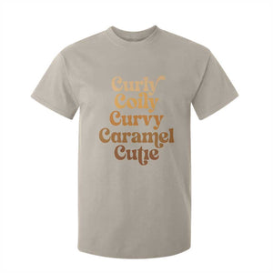 Afro Black Hair Melanin T Shirt For Kid Curly Coily Curvy Caramel Cutie TS11 Sand Print Your Wear
