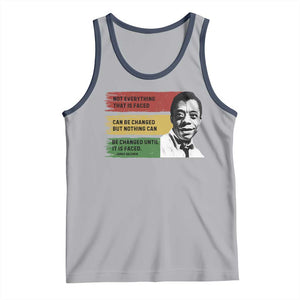 James Baldwin Inspirational Quotes Tank Top Not Everything That Is Faced Can Be Changed But Nothing Can Be Changed Until It Is Faced TS11 Athletic Heather Navy Print Your Wear