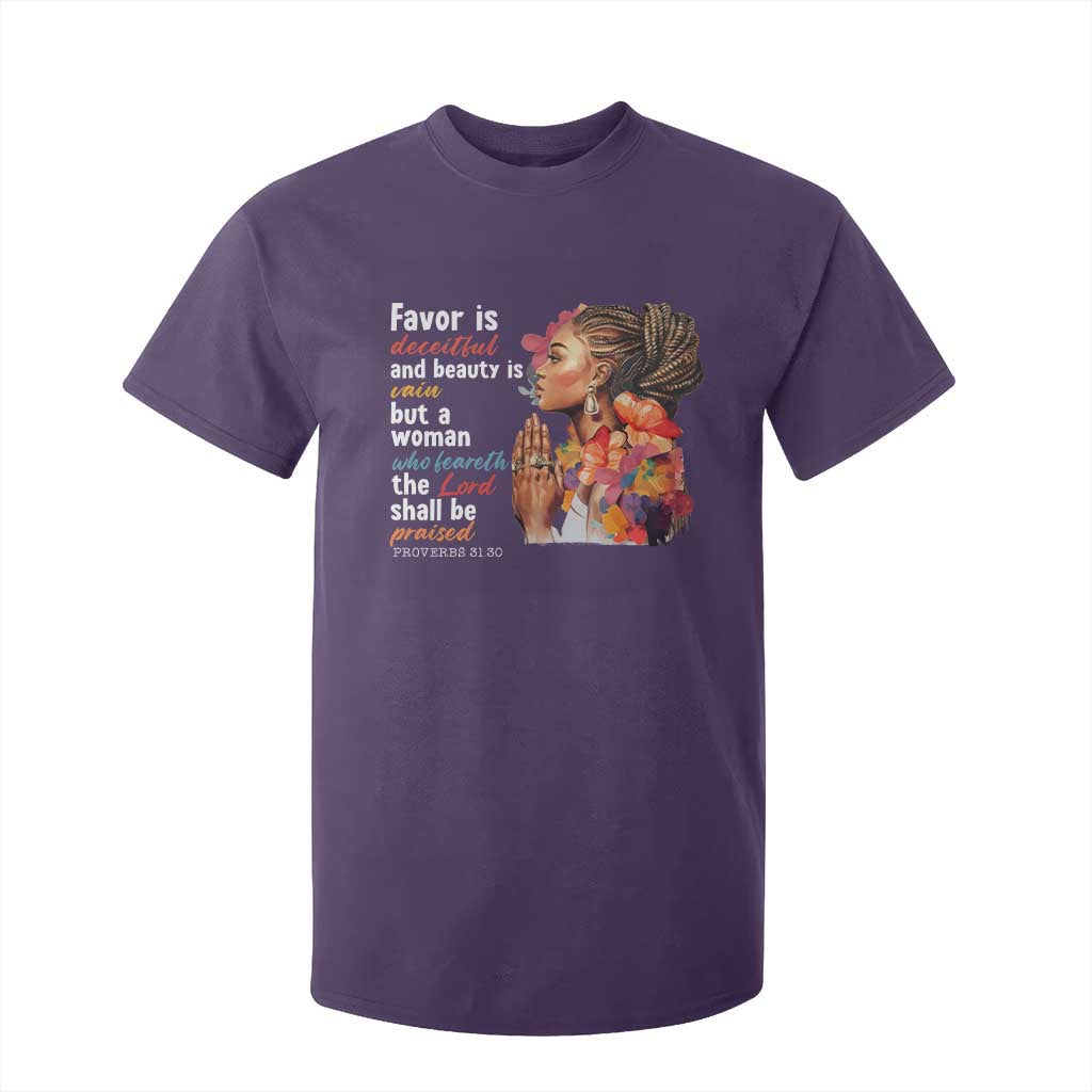 Christian African American T Shirt For Kid Favor Is Deceitful And Beauty Is Vain TS11 Purple Print Your Wear