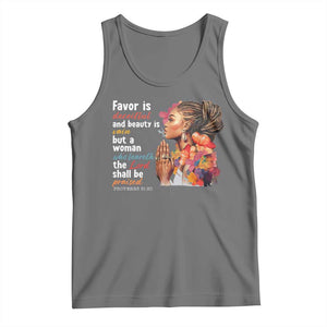 Christian African American Tank Top Favor Is Deceitful And Beauty Is Vain TS11 Black Heather Print Your Wear