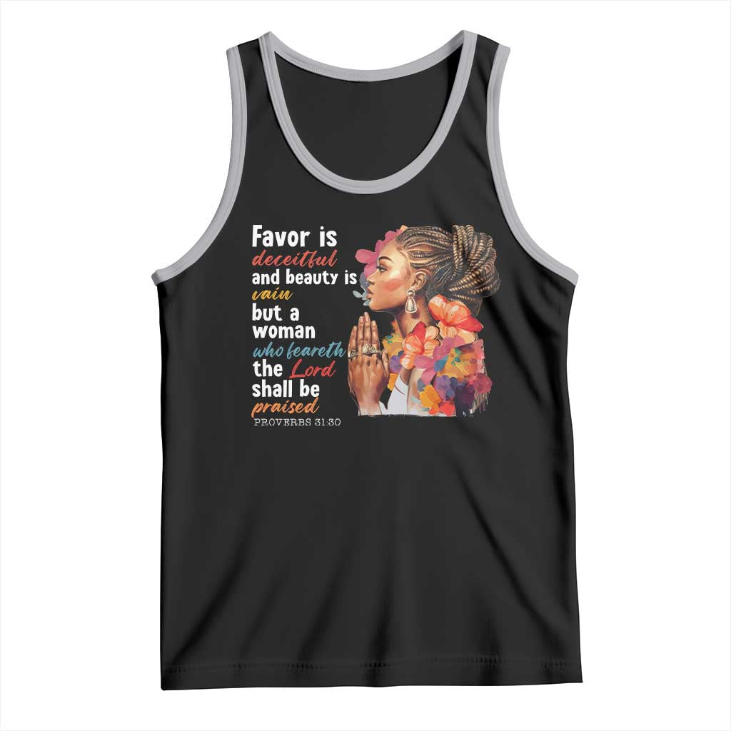 Christian African American Tank Top Favor Is Deceitful And Beauty Is Vain TS11 Black Athletic Heather Print Your Wear