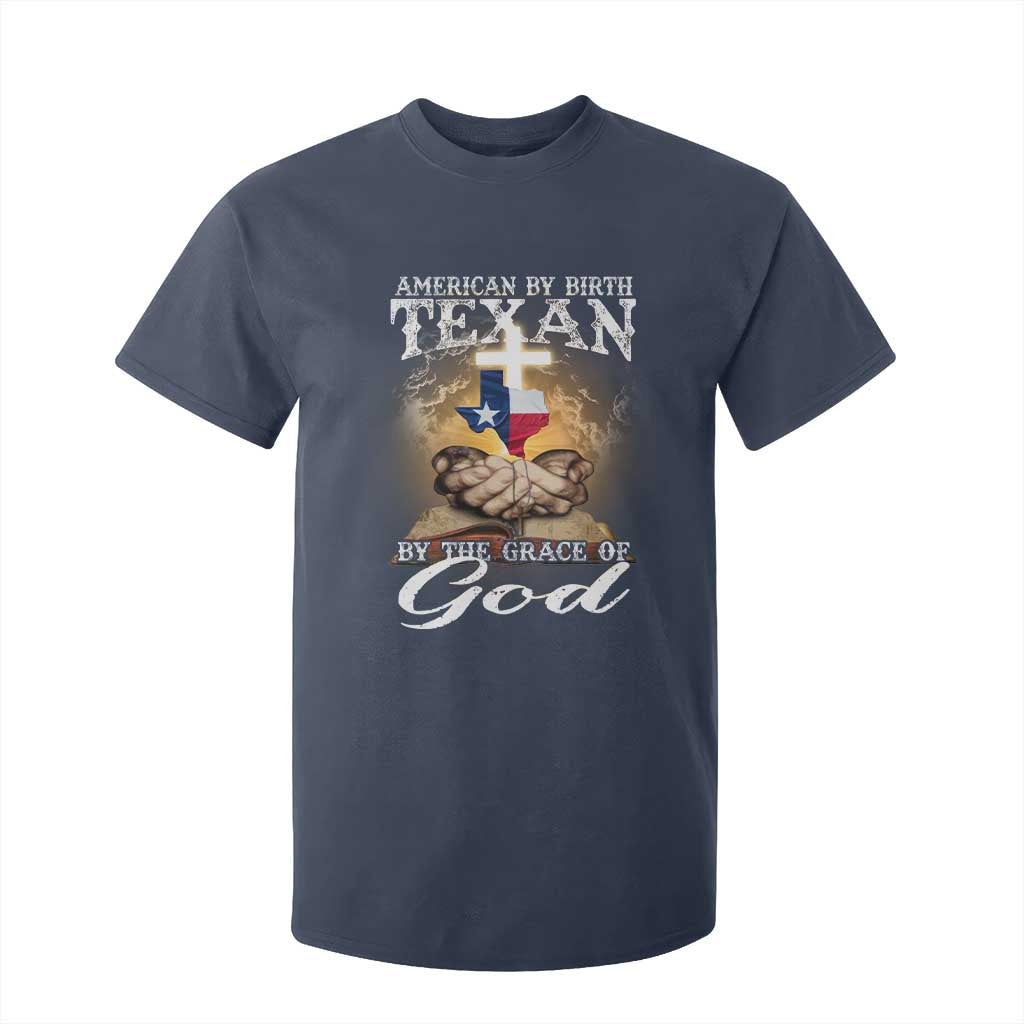 American Texan Jesus T Shirt For Kid American By Birth Texan By The Grace Of God TS11 Navy Print Your Wear