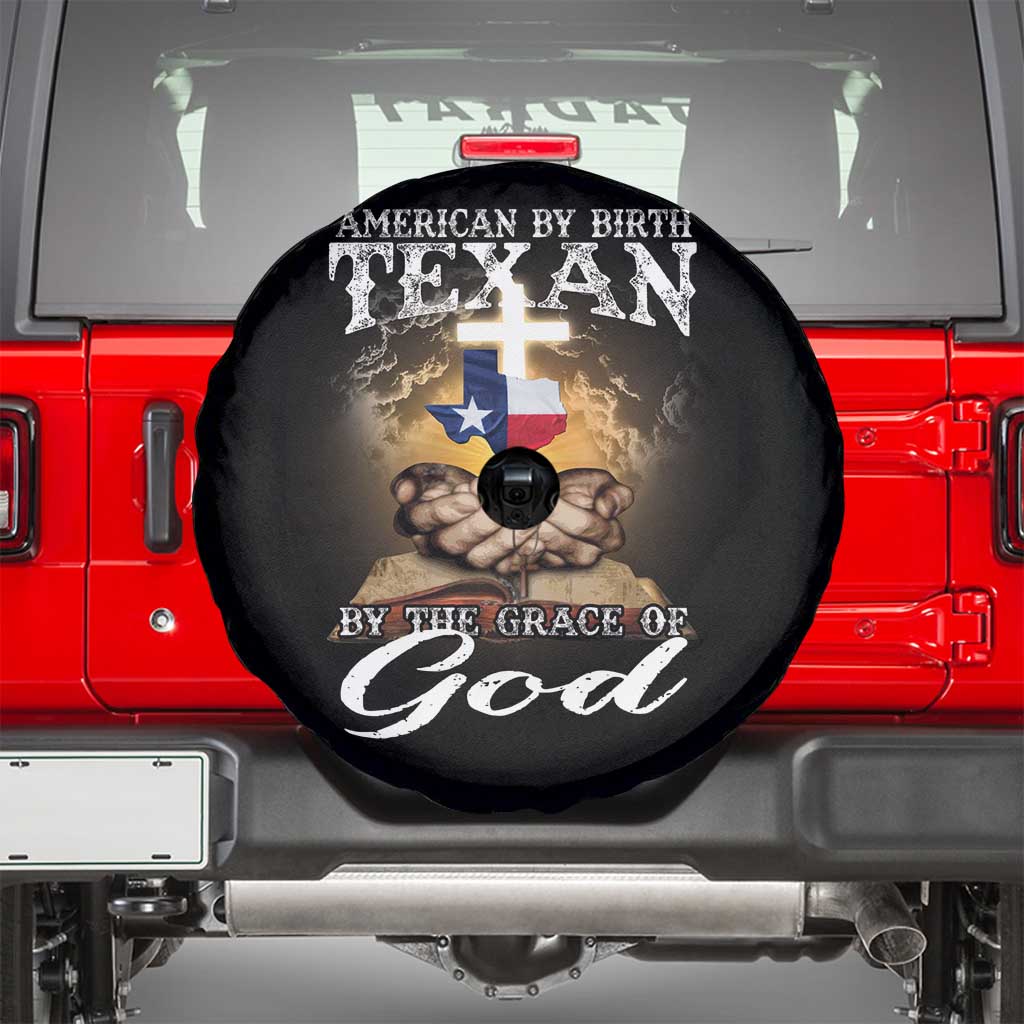 American Texan Jesus Spare Tire Cover American By Birth Texan By The Grace Of God TS11 Black Print Your Wear