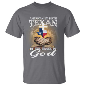 American Texan Jesus T Shirt American By Birth Texan By The Grace Of God TS11 Charcoal Print Your Wear