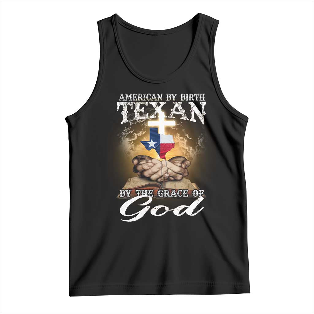 American Texan Jesus Tank Top American By Birth Texan By The Grace Of God TS11 Black Print Your Wear