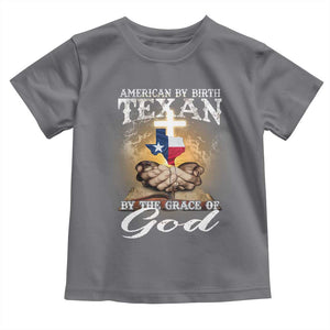American Texan Jesus Toddler T Shirt American By Birth Texan By The Grace Of God TS11 Charcoal Print Your Wear