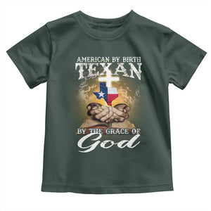 American Texan Jesus Toddler T Shirt American By Birth Texan By The Grace Of God TS11 Dark Forest Green Print Your Wear