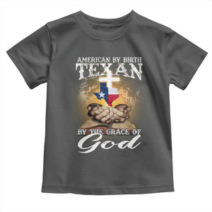 American Texan Jesus Toddler T Shirt American By Birth Texan By The Grace Of God TS11 Dark Heather Print Your Wear