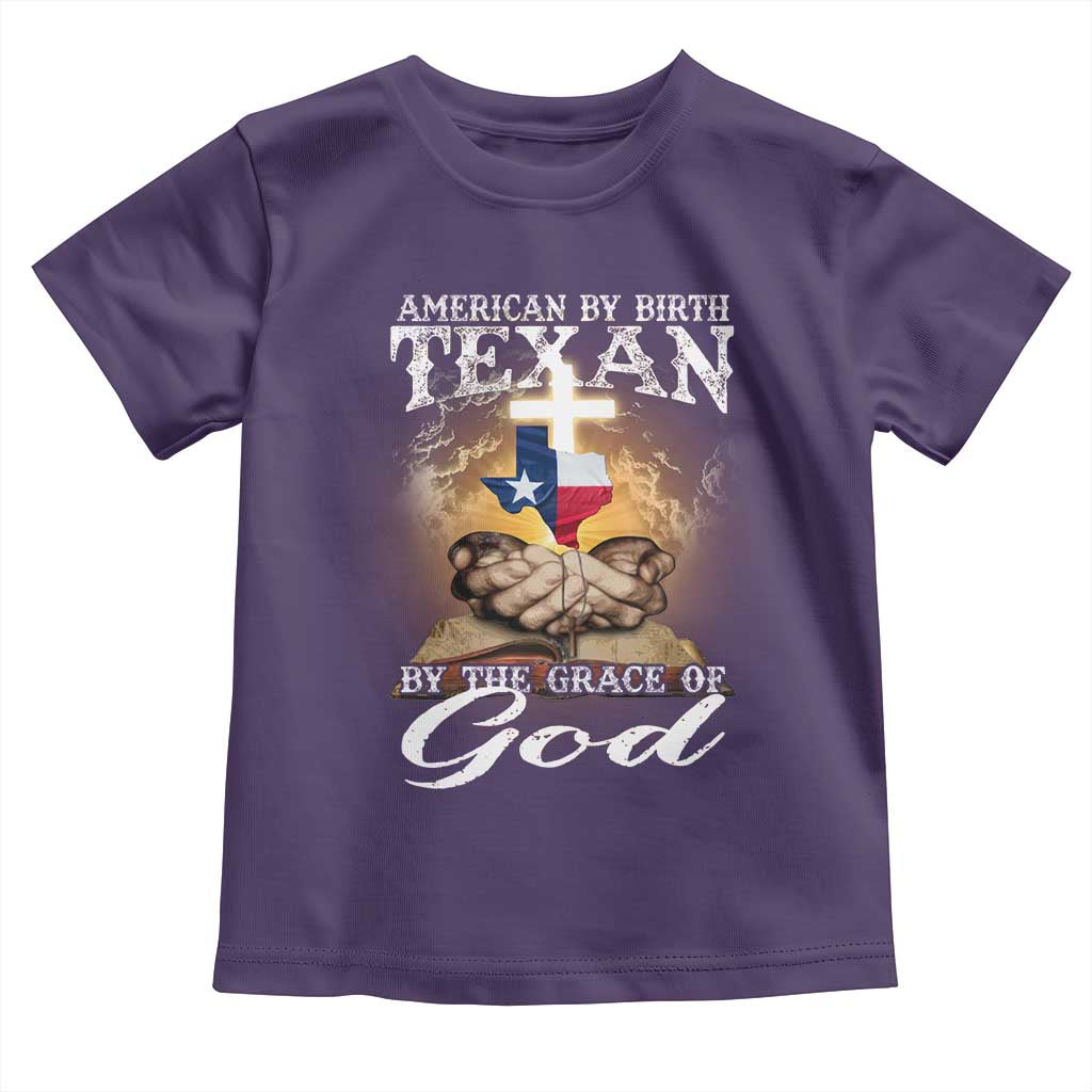American Texan Jesus Toddler T Shirt American By Birth Texan By The Grace Of God TS11 Purple Print Your Wear