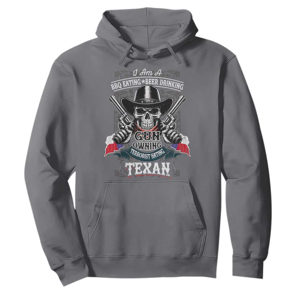 Funny American Texan Hoodie I Am A BBQ Eating Beer Drinking Gun Owning Texan TS11 Charcoal Print Your Wear