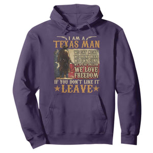 American Texan Hoodie I Am A Texas Man If You Don't Like It Leave Cowboy TS11 Purple Print Your Wear