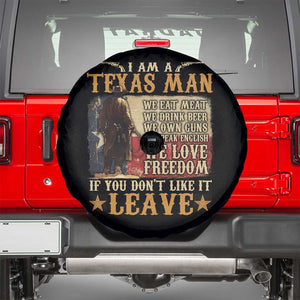 American Texan Spare Tire Cover I Am A Texas Man If You Don't Like It Leave Cowboy TS11 Black Print Your Wear