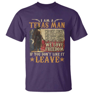American Texan T Shirt I Am A Texas Man If You Don't Like It Leave Cowboy TS11 Purple Print Your Wear