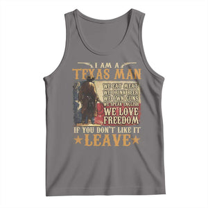 American Texan Tank Top I Am A Texas Man If You Don't Like It Leave Cowboy TS11 Deep Heather Print Your Wear