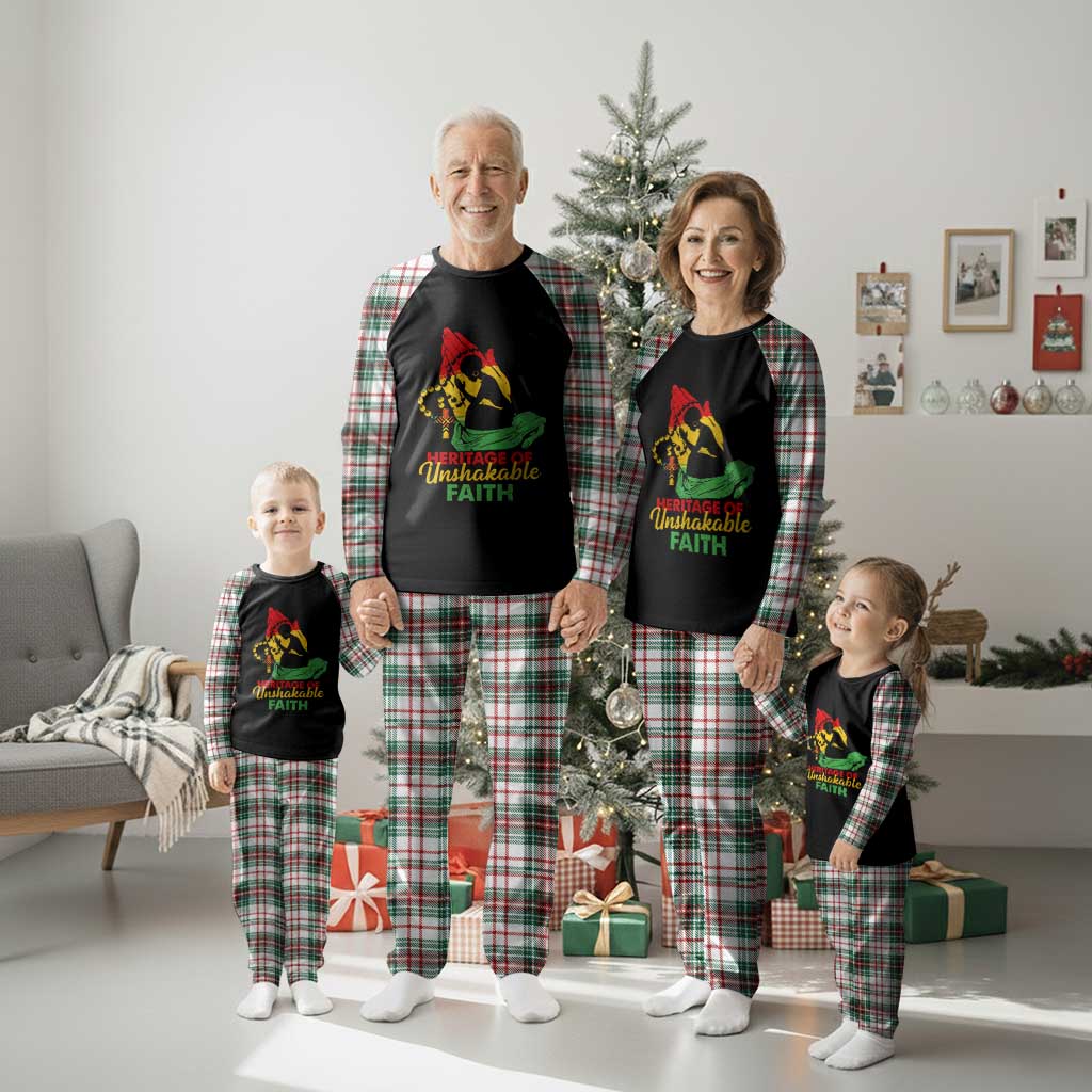 Christian African American Plaid Pajama Set Heritage Of Unshakable Faith Black History Month TS11 Christmas Plaid Print Your Wear