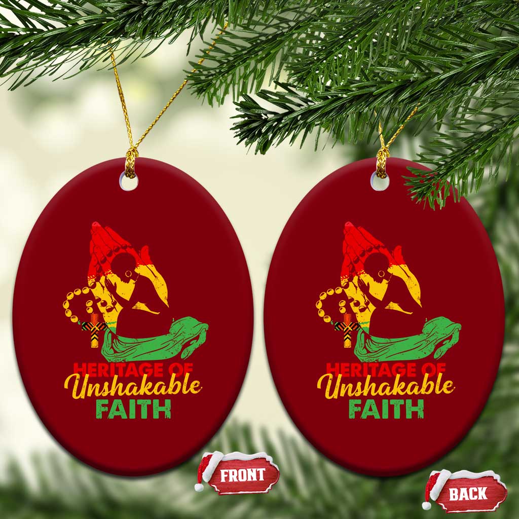 Christian African American Ceramic Ornament Heritage Of Unshakable Faith Black History Month TS11 Print Your Wear