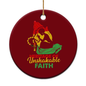 Christian African American Ceramic Ornament Heritage Of Unshakable Faith Black History Month TS11 1pc Red Print Your Wear