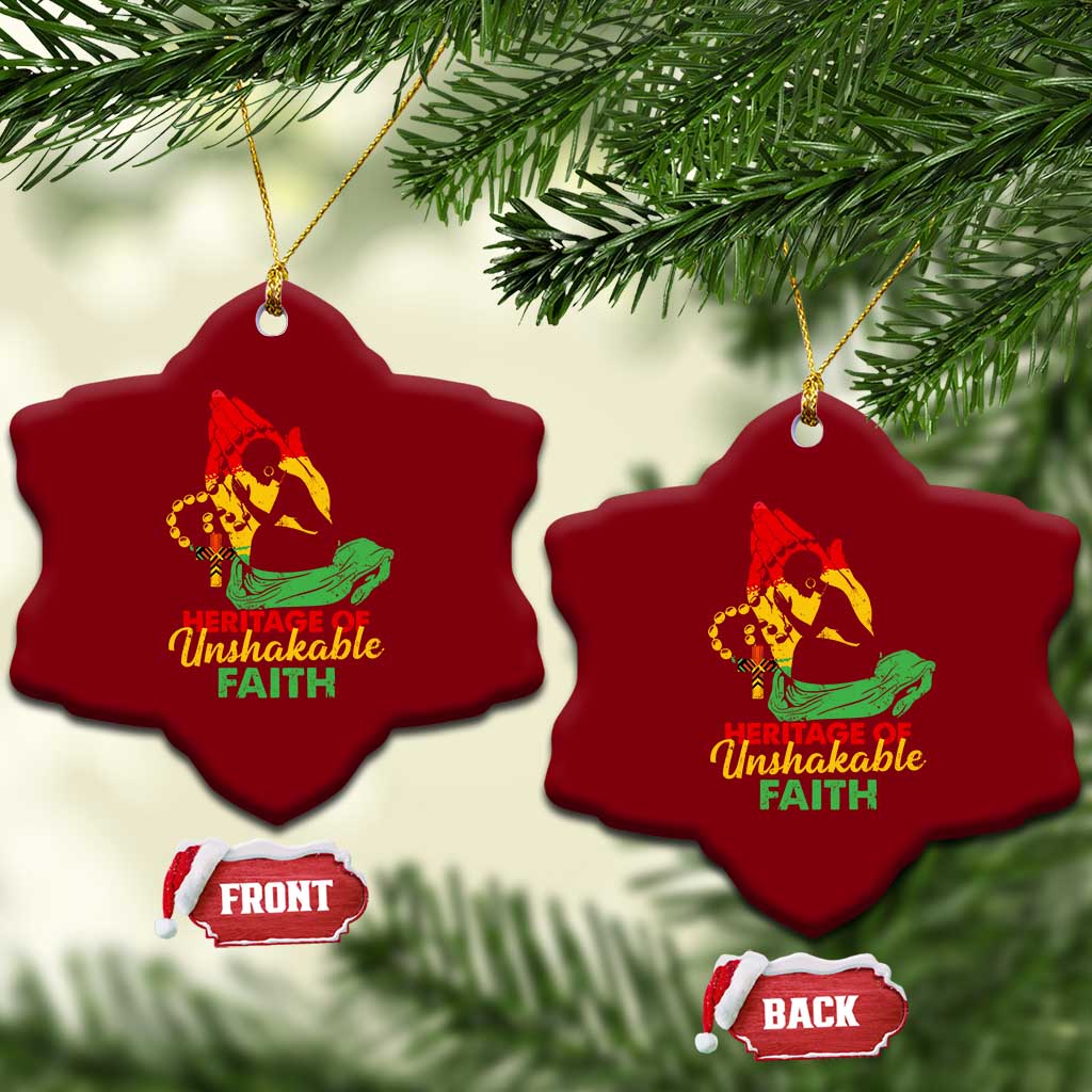 Christian African American Ceramic Ornament Heritage Of Unshakable Faith Black History Month TS11 Print Your Wear