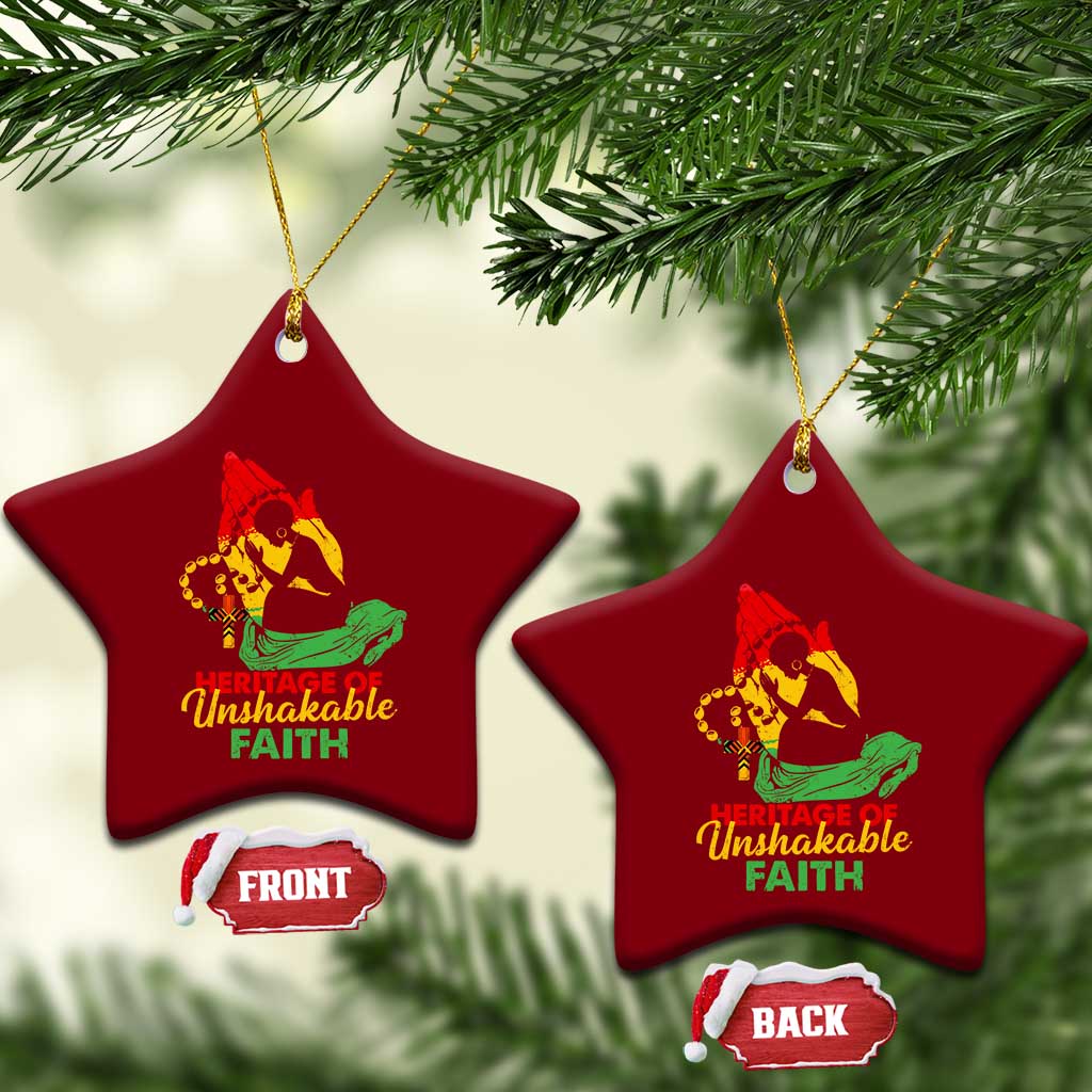 Christian African American Ceramic Ornament Heritage Of Unshakable Faith Black History Month TS11 Print Your Wear