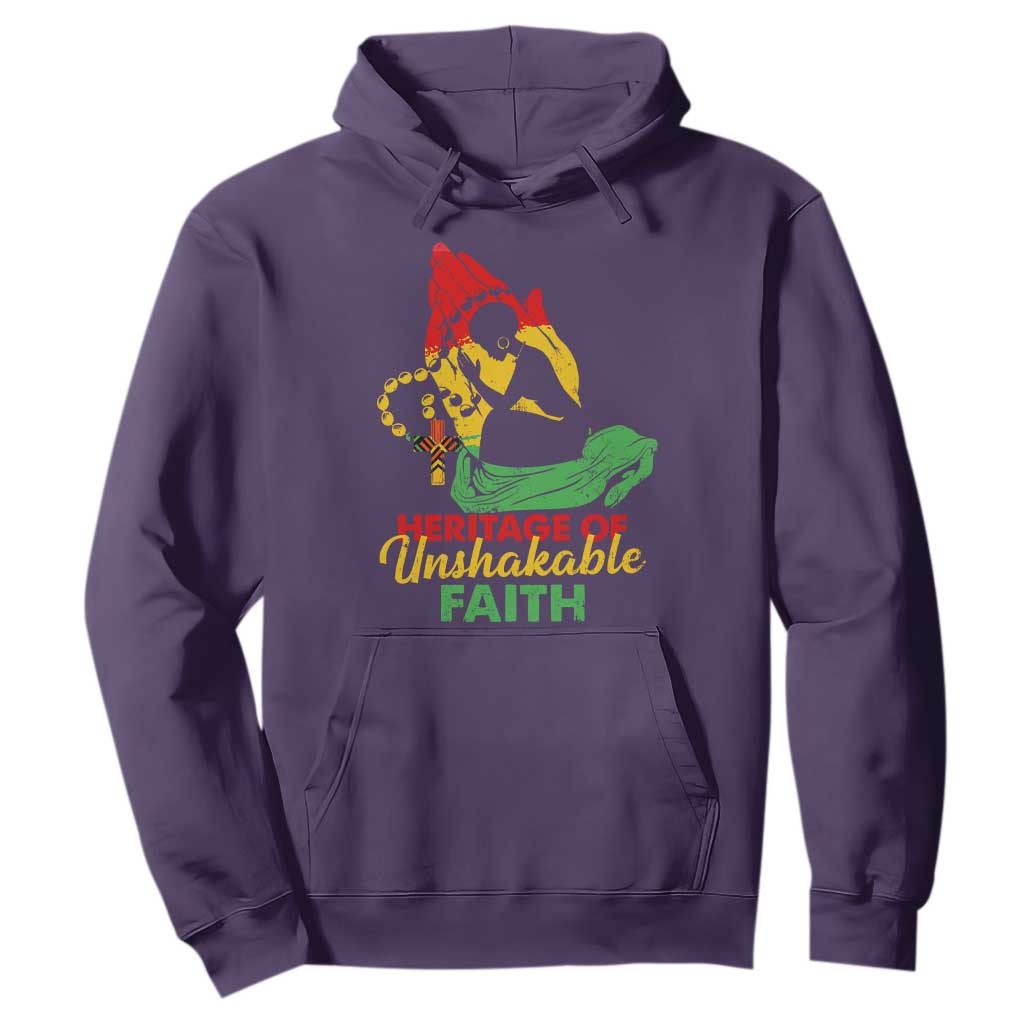 Christian African American Hoodie Heritage Of Unshakable Faith Black History Month TS11 Purple Print Your Wear