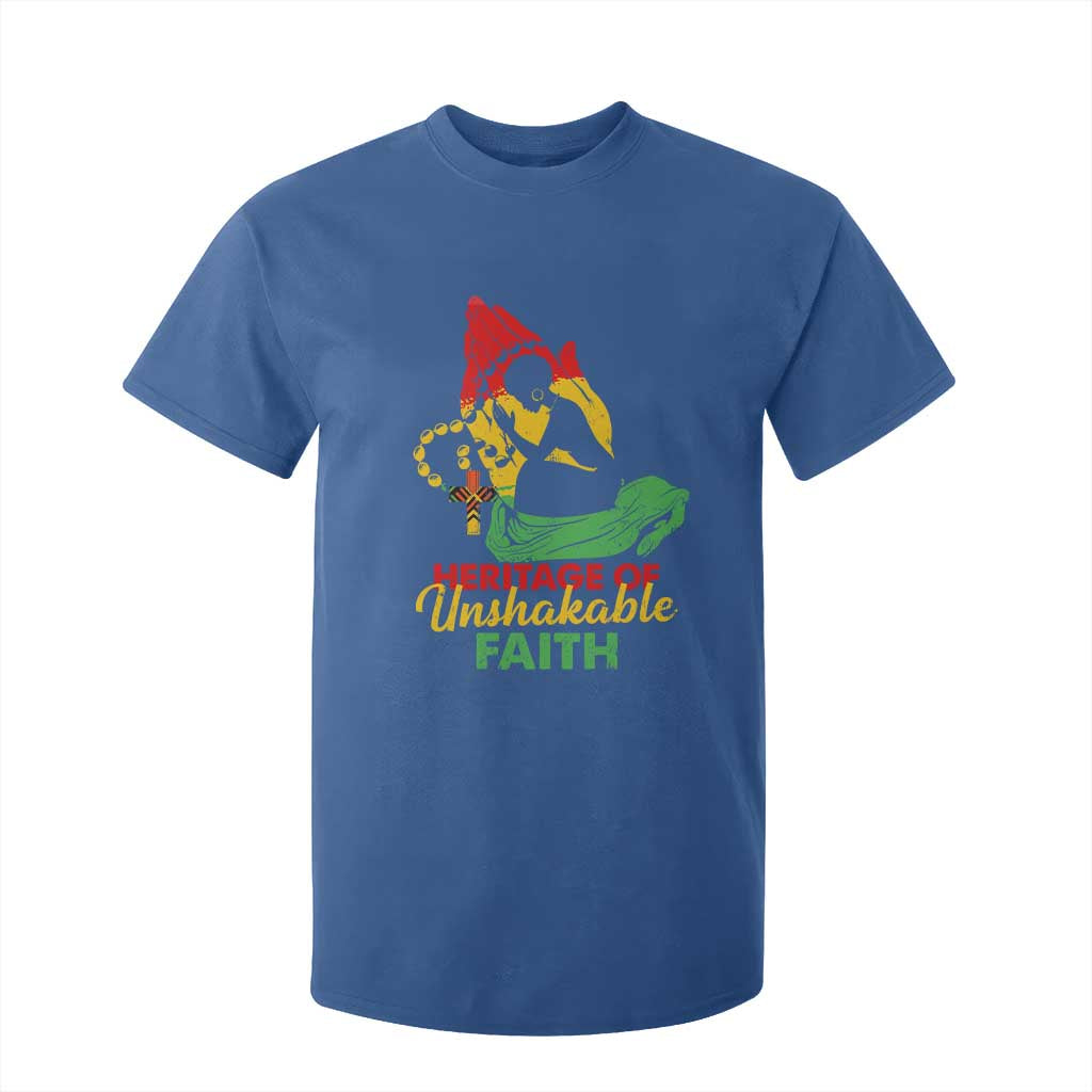 Christian African American T Shirt For Kid Heritage Of Unshakable Faith Black History Month TS11 Royal Blue Print Your Wear