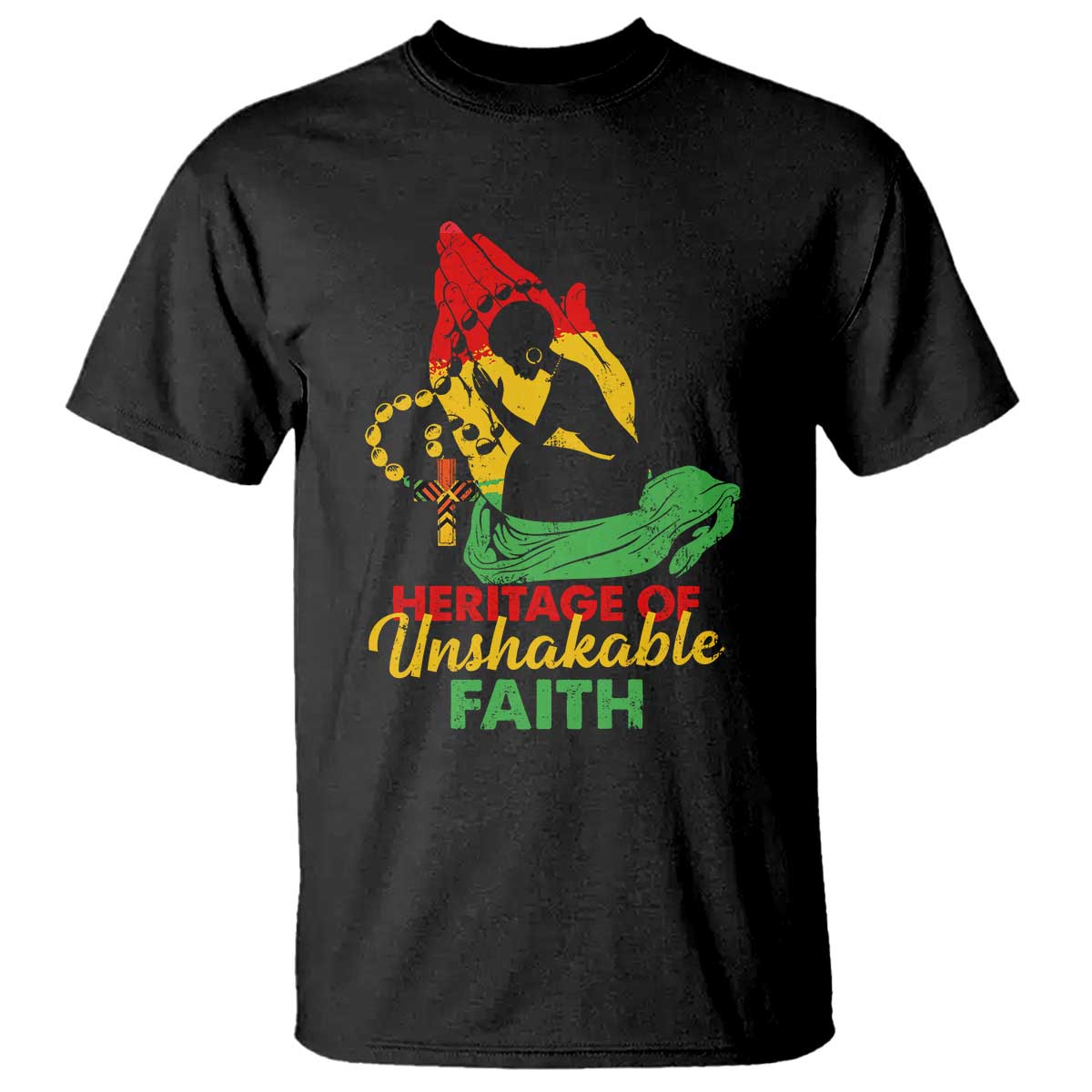 Christian African American T Shirt Heritage Of Unshakable Faith Black History Month TS11 Black Print Your Wear