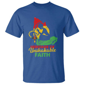 Christian African American T Shirt Heritage Of Unshakable Faith Black History Month TS11 Royal Blue Print Your Wear