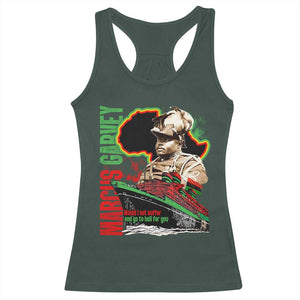 Marcus Garvey Racerback Tank Top Would I Not Suffer And Go To Hell For You Black History Month TS11 Dark Forest Green Print Your Wear