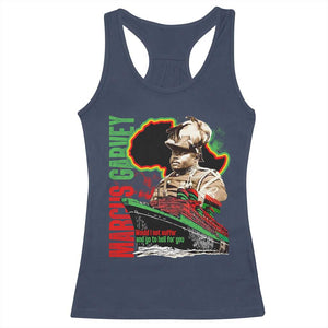 Marcus Garvey Racerback Tank Top Would I Not Suffer And Go To Hell For You Black History Month TS11 Navy Print Your Wear