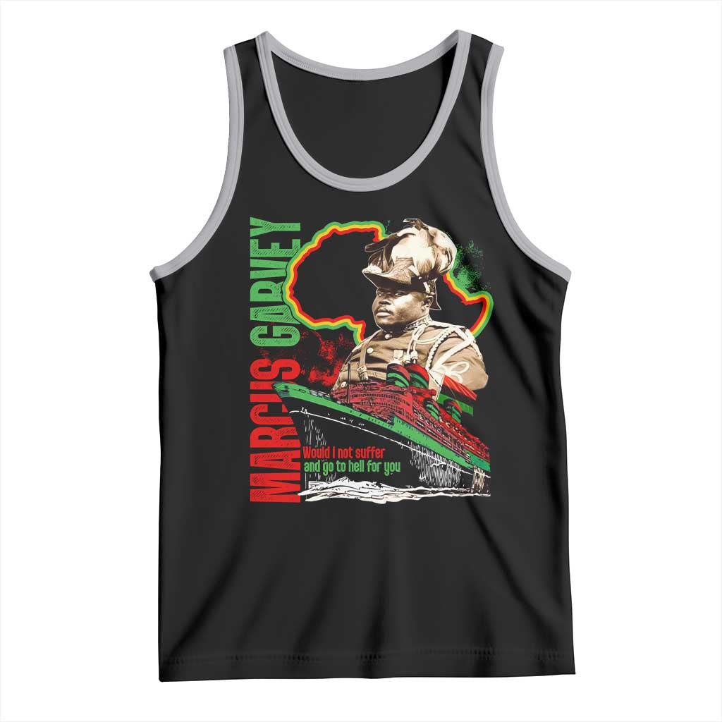 Marcus Garvey Tank Top Would I Not Suffer And Go To Hell For You Black History Month TS11 Black Athletic Heather Print Your Wear