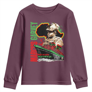 Marcus Garvey Youth Sweatshirt Would I Not Suffer And Go To Hell For You Black History Month TS11 Maroon Print Your Wear