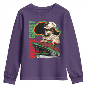 Marcus Garvey Youth Sweatshirt Would I Not Suffer And Go To Hell For You Black History Month TS11 Purple Print Your Wear