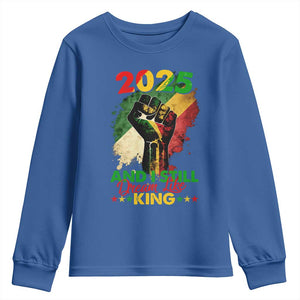 2025 And I Still Dream Like King Youth Sweatshirt Martin Luther King Day Black History Month TS11 Royal Blue Print Your Wear