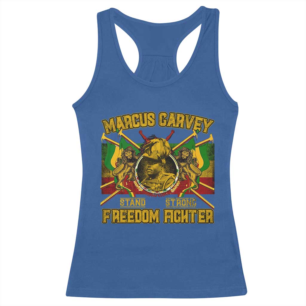 Marcus Garvey Racerback Tank Top Stand Strong Freedom Fighter Black History Month TS11 Royal Blue Print Your Wear