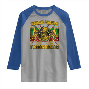Marcus Garvey Raglan Shirt Stand Strong Freedom Fighter Black History Month TS11 Sport Gray Royal Print Your Wear