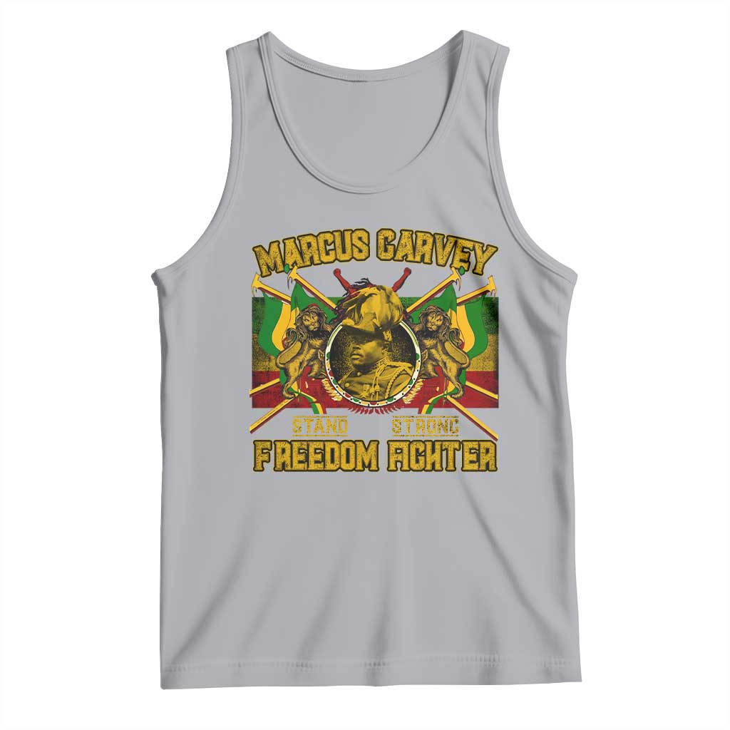 Marcus Garvey Tank Top Stand Strong Freedom Fighter Black History Month TS11 Athletic Heather Print Your Wear