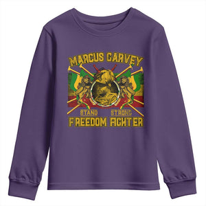 Marcus Garvey Youth Sweatshirt Stand Strong Freedom Fighter Black History Month TS11 Purple Print Your Wear