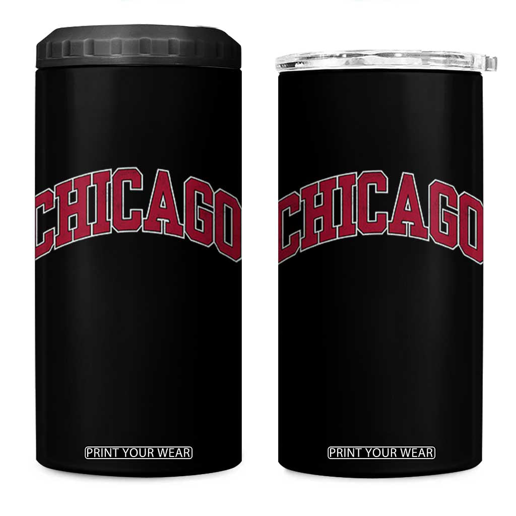 Chicago Pride Illinois IL Vintage Sports Basketball Red Design 4 in 1 Can Cooler Tumbler TS11 One Size: 16 oz Black Print Your Wear