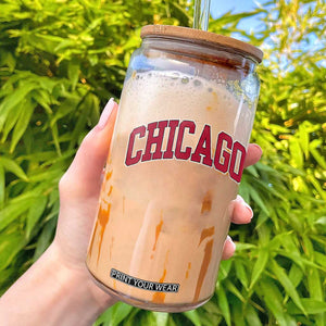 Chicago Pride Illinois IL Vintage Sports Basketball Red Design Glass Can TS11 Black Print Your Wear