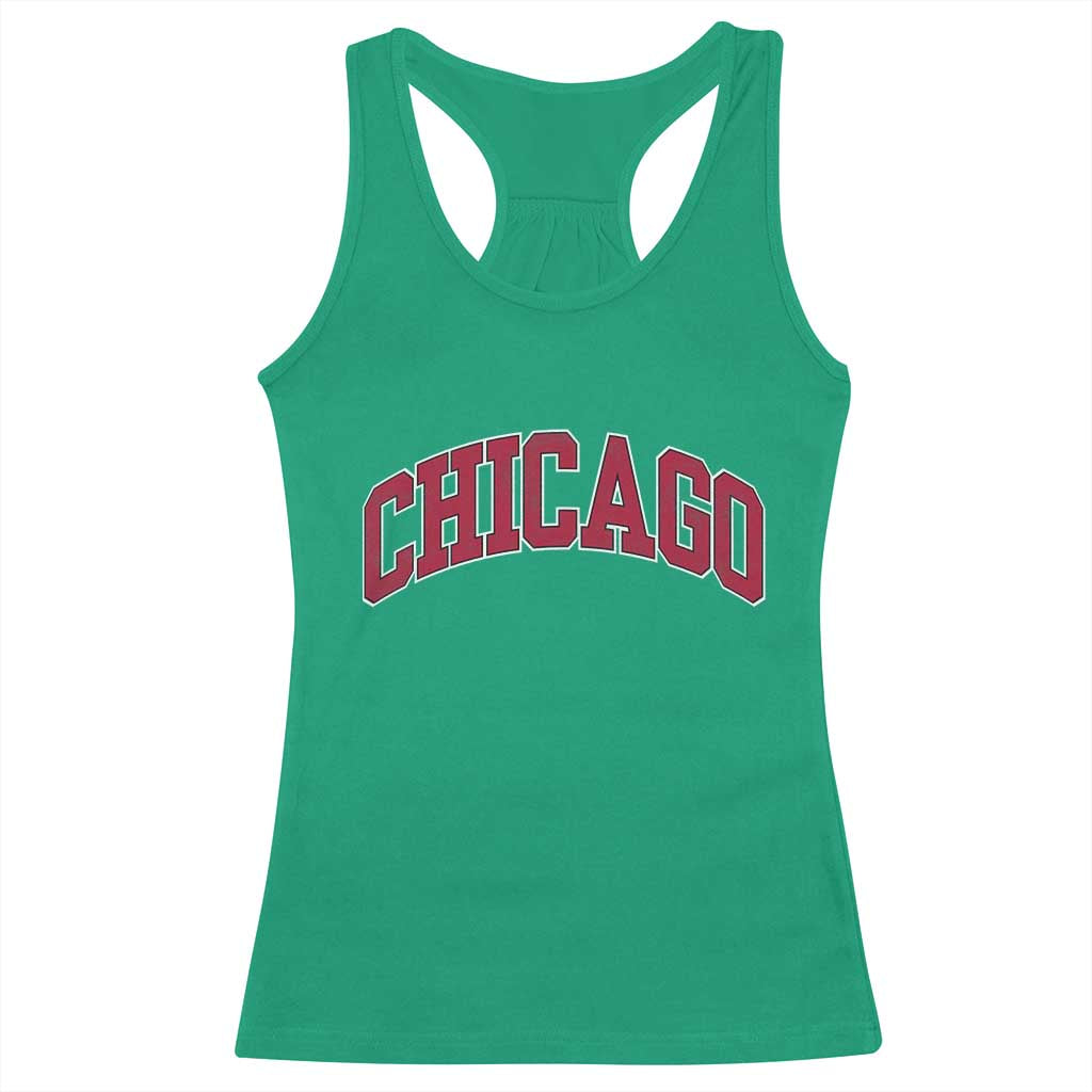 Chicago Pride Illinois IL Vintage Sports Basketball Red Design Racerback Tank Top TS11 Irish Green Print Your Wear