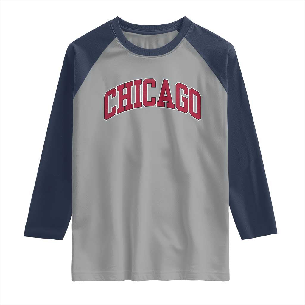 Chicago Pride Illinois IL Vintage Sports Basketball Red Design Raglan Shirt TS11 Sport Gray Navy Print Your Wear