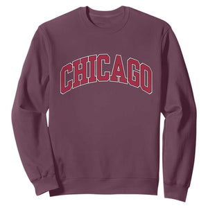Chicago Pride Illinois IL Vintage Sports Basketball Red Design Sweatshirt TS11 Maroon Print Your Wear