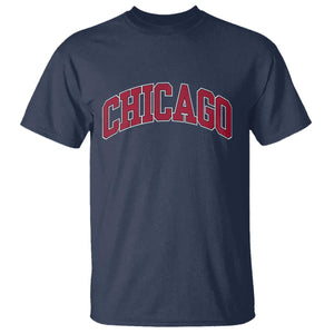 Chicago Pride Illinois IL Vintage Sports Basketball Red Design T Shirt TS11 Navy Print Your Wear