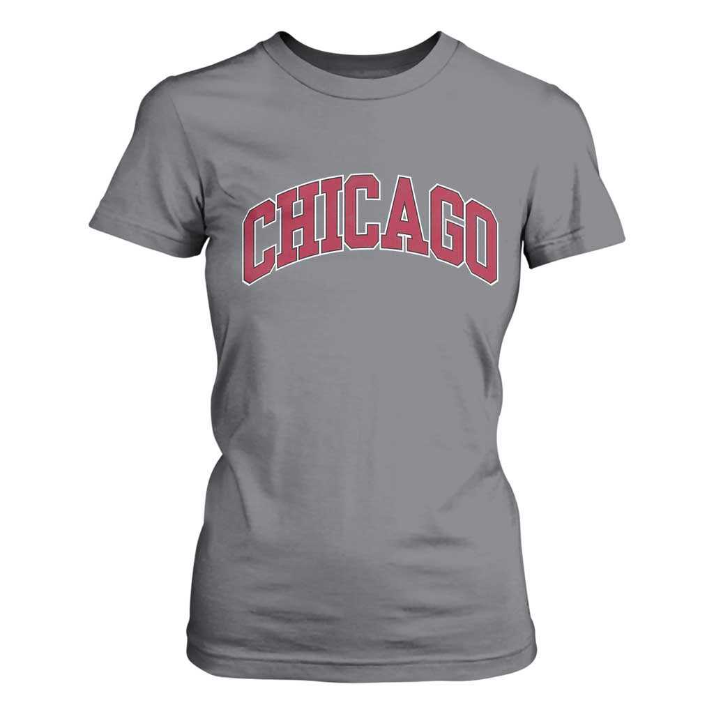 Chicago Pride Illinois IL Vintage Sports Basketball Red Design T Shirt For Women TS11 Charcoal Print Your Wear
