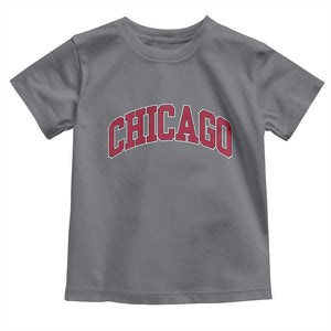 Chicago Pride Illinois IL Vintage Sports Basketball Red Design Toddler T Shirt TS11 Charcoal Print Your Wear